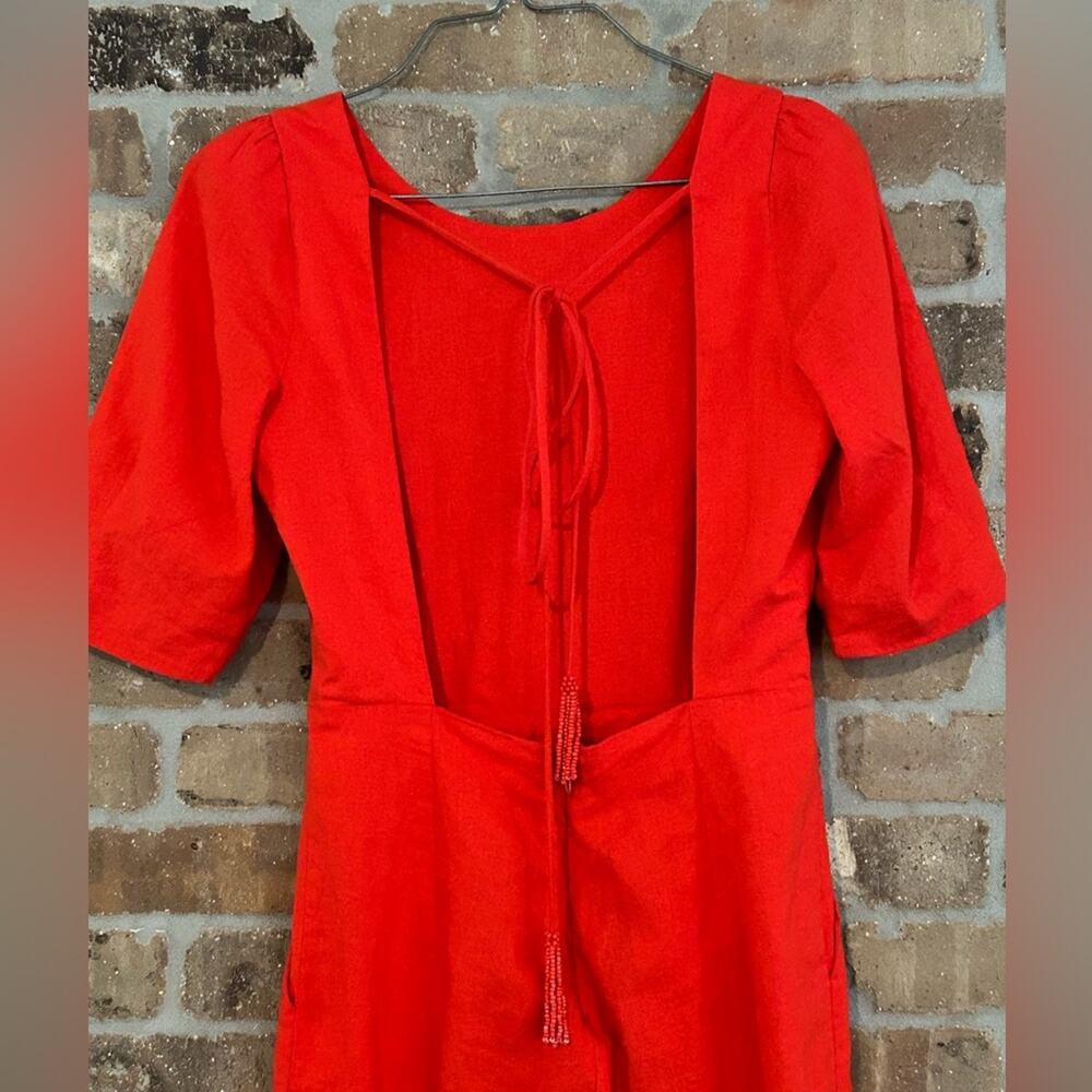 FARM Rio Red Short-Sleeve Jumpsuit - Picture 3 of 14